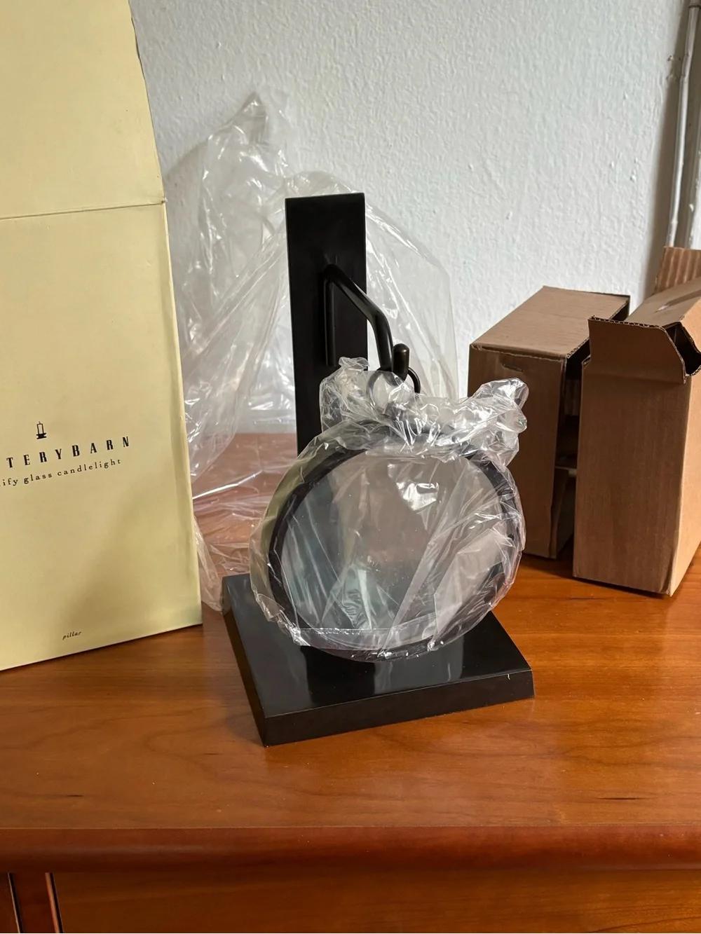 Pottery Barn Vintage Magnifying Glass Candlelight with Box